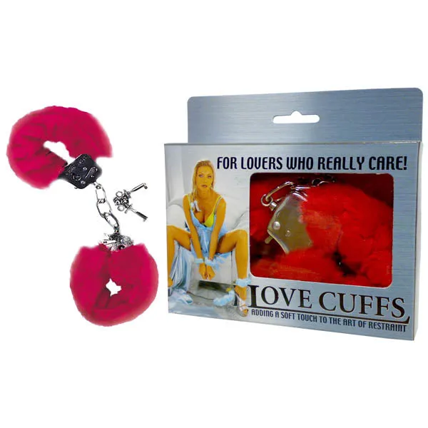 Love Cuffs Red Fluffy Hand Cuffs Excellent Power Restraints
