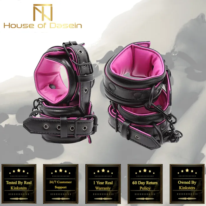 House of Dasein Couples Cuffs Shackles Soft Pink Ankle Wrist Cuffs Restraints Bdsm Fetish Kink