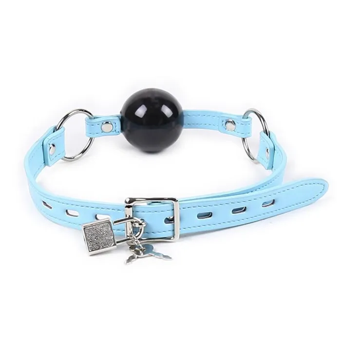 Vibrators House of Dasein Gags Pink Blue Silicone Ball Gag Locking Adjustable Bdsm Bondage Restraints