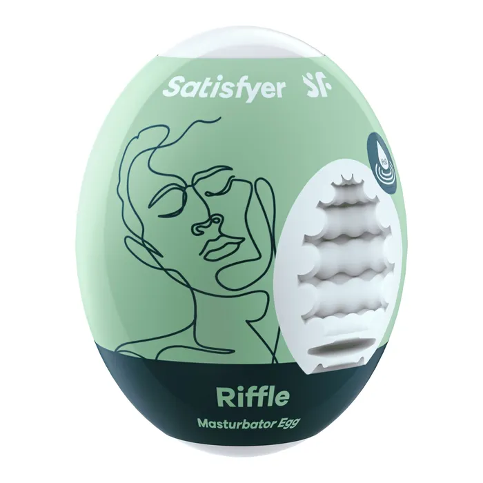 Satisfyer Masturbator Egg Riffle Light Green Satisfyer Male Sex Toys