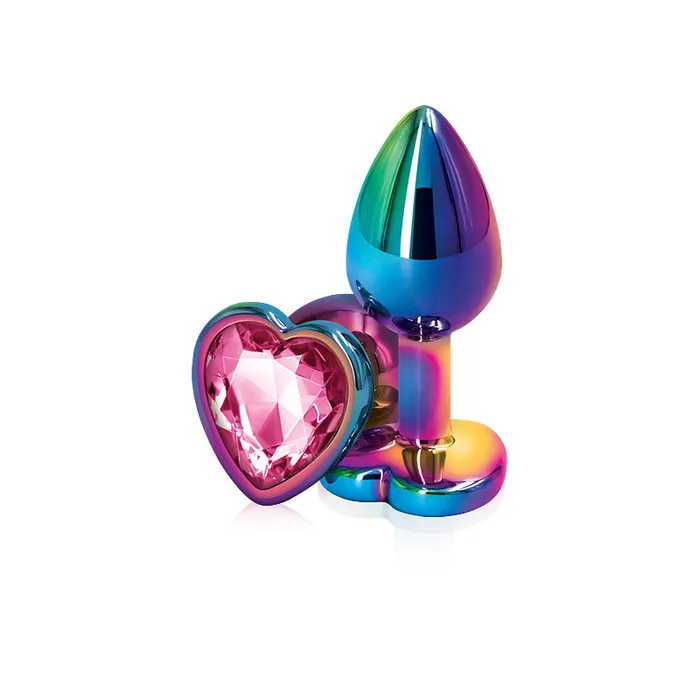 Rear Assets Multicolor Heart Plug Small Pink NS Novelties Anal