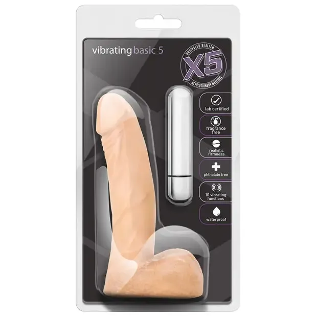 Blush Dildos Blush X5 Vibrating Basic 5 Dildo Beige