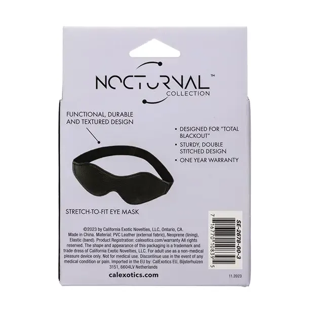 California Exotic Novelties Anal Nocturnal Collection Stretch to Fit Eye Mask Black