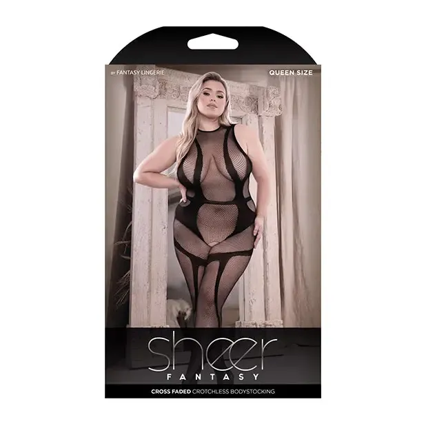 Fantasy Lingerie Bodystockings Playsuits Fantasy Lingerie Sheer Cross Faded High Neck Crotchless Bodystocking Black Queen Size Fantasy Lingerie Bodystockings Playsuits Fantasy Lingerie Sheer Cross Faded High Neck Crotchless Bodystocking Black Queen Size