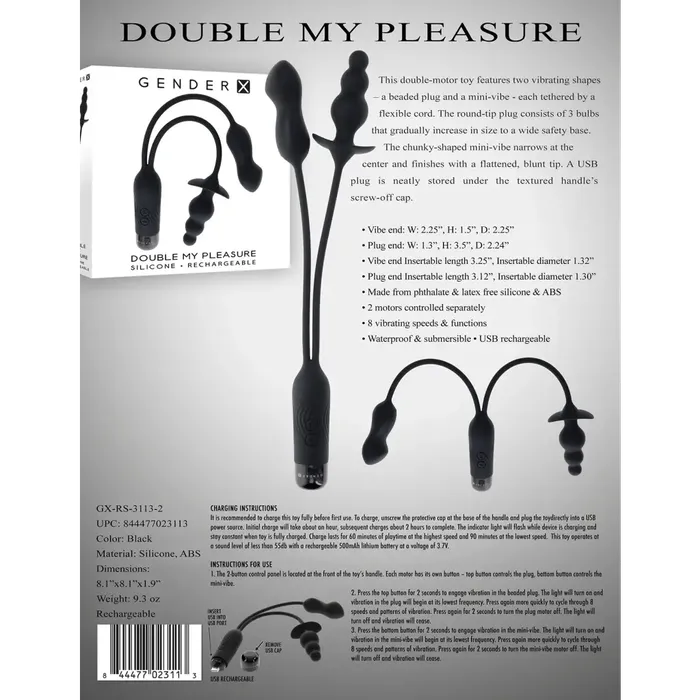 Gender X Vibrators Gender X Double My Pleasure Gender X Vibrators Gender X Double My Pleasure