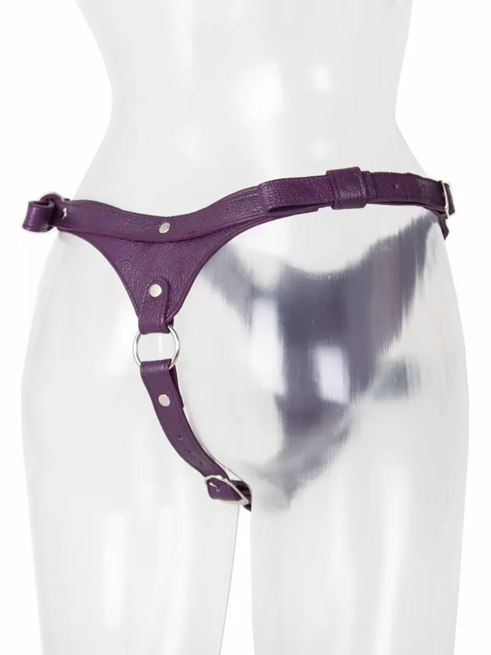 HonourSkintwocom Dildos Purple Deluxe Leather Dildo Harness One Size HonourSkintwocom Dildos Purple Deluxe Leather Dildo Harness One Size