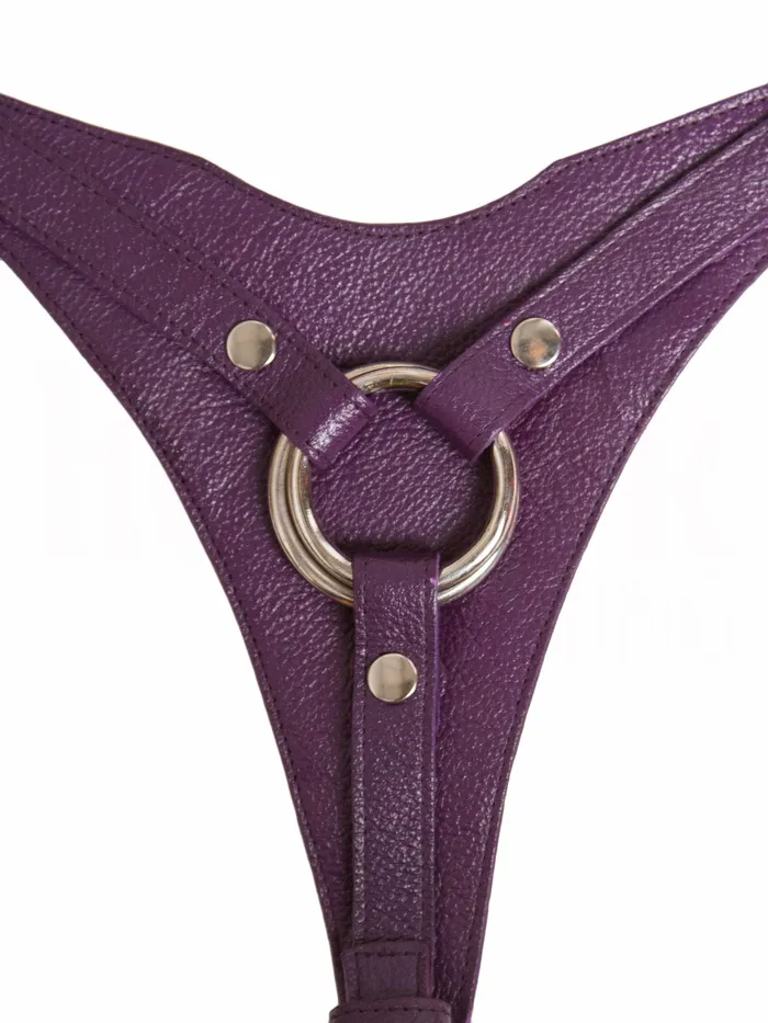 HonourSkintwocom Dildos Purple Deluxe Leather Dildo Harness One Size HonourSkintwocom Dildos Purple Deluxe Leather Dildo Harness One Size