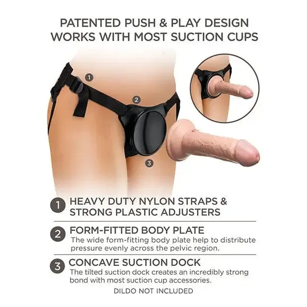 King Cock Elite King Cock Elite Beginners Body Dock Strap On Harness Black Female Sex Toys