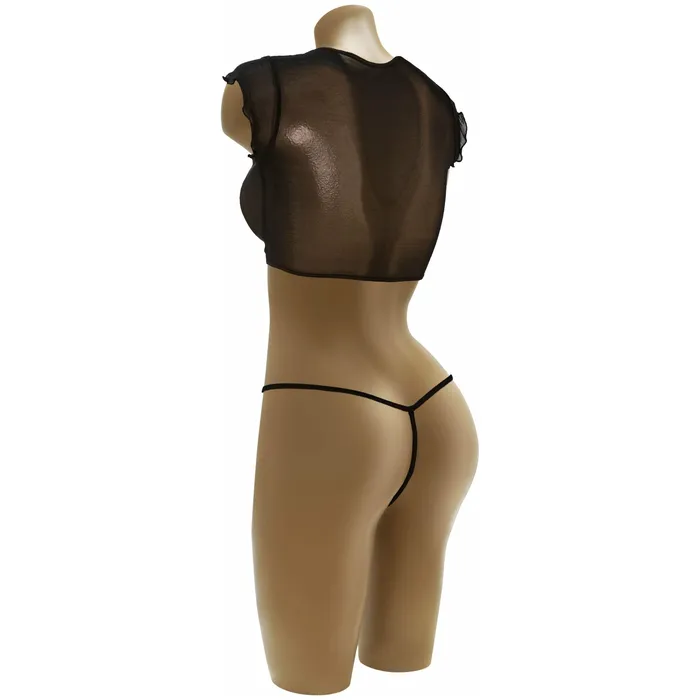 Other Brands Mesh Tie Top Ladies Black OS Anal Other Brands Mesh Tie Top Ladies Black OS Anal