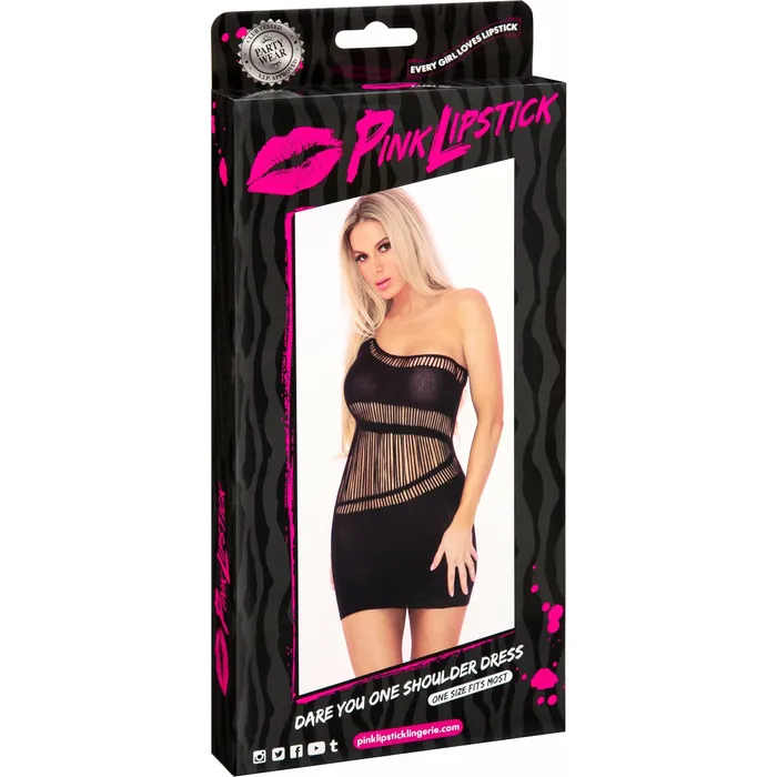 Pink Lipstick Dare You One Shoulder Dress Black One Size Pink Lipstick Vibrators Pink Lipstick Dare You One Shoulder Dress Black One Size Pink Lipstick Vibrators