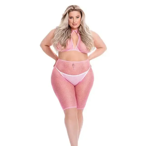 Pink Lipstick Sunset Glow Halter Bra Bike Short Pink Qn Rene Rofe Vibrators