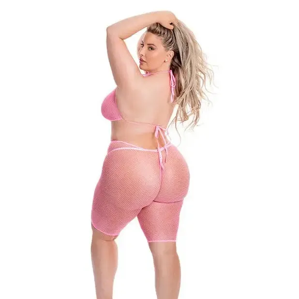Pink Lipstick Sunset Glow Halter Bra Bike Short Pink Qn Rene Rofe Vibrators