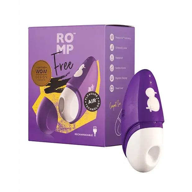ROMP Vibrators ROMP Free Purple Rechargeable Silicone Pleasure Air Clitoral Vibrator ROMP Vibrators ROMP Free Purple Rechargeable Silicone Pleasure Air Clitoral Vibrator