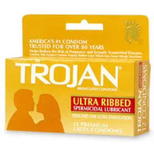 Trojan Female Sex Toys Trojan Stimulations Ultra Ribbed 12 Pack