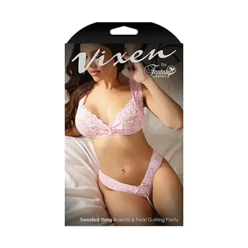 Vibrators Fantasy Lingerie Vixen Sweetest Thing Lace Bralette Pearl Gstring Panty Pink OS Fantasy Lingerie Vibrators Fantasy Lingerie Vixen Sweetest Thing Lace Bralette Pearl Gstring Panty Pink OS Fantasy Lingerie