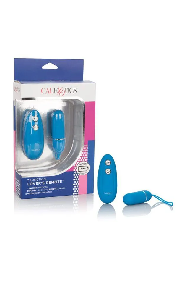 Cal Exotics 7 Function Lovers Remote Bullet Vibrator Blue Cal Exotics Vibrators