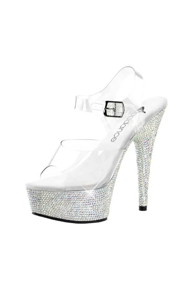 Lapdance Shoes LS16 6 Rhinestone Platform Sandal Clear Lapdance Dildos