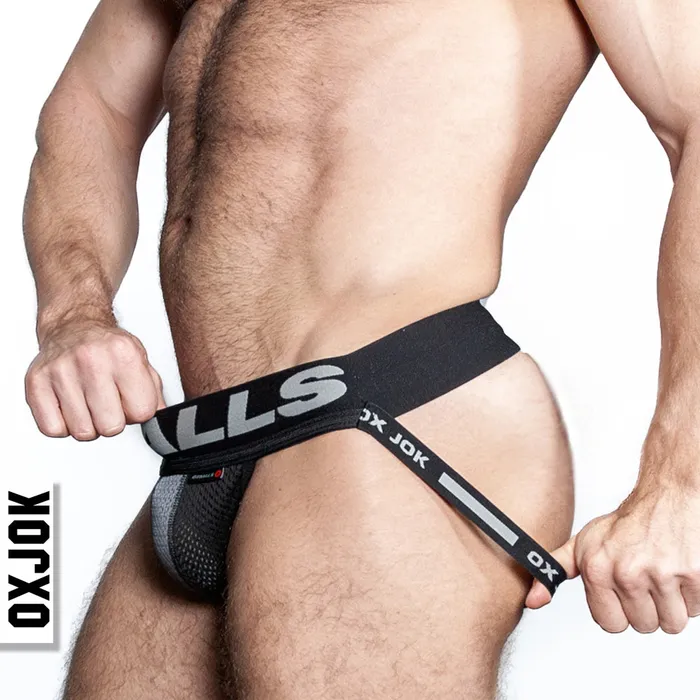 OXJOK Airmesh Jockstrap Tar Black OXBALLS Anal