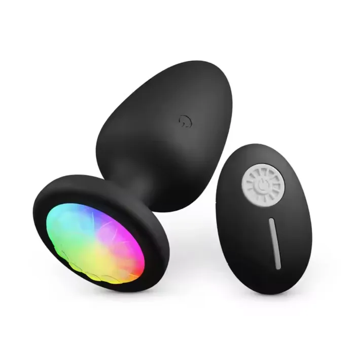 Remote Control Vibrating Anal Plug with LED Light Adultskart Male Sex Toys