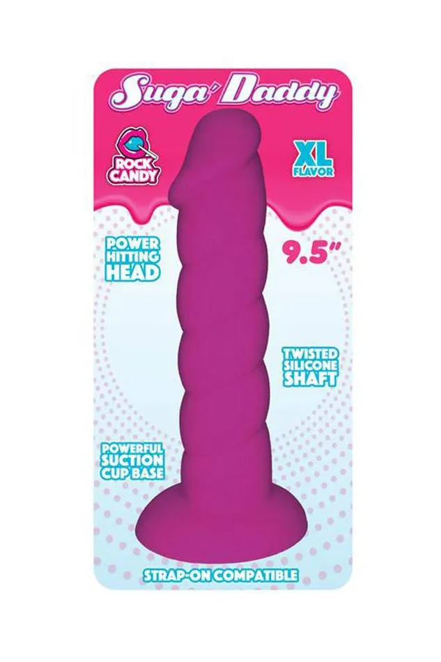 Rock Candy Toys Dildos Rock Candy Toys Suga Daddy 95 Inch Silicone Dildo Purple
