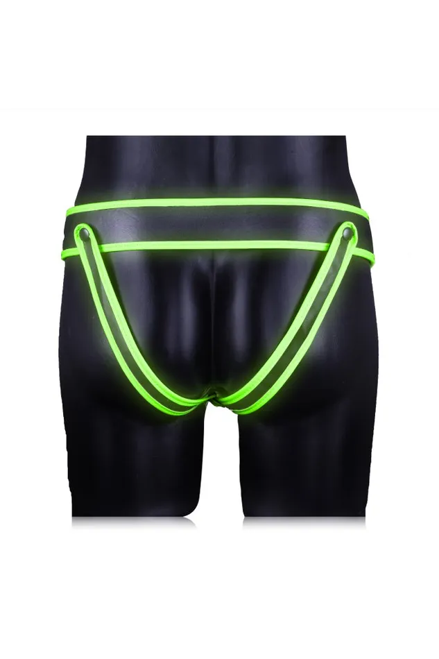 Shots Toys Dildos Ouch by Shots Toys Glow Striped Jock Strap Style 2 Glow in the Dark