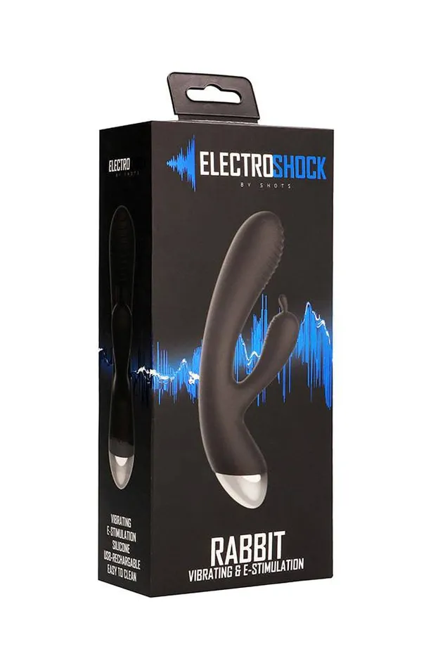 Shots Toys Electroshock EStimulation Rabbit Vibrator Black Shots Toys Vibrators