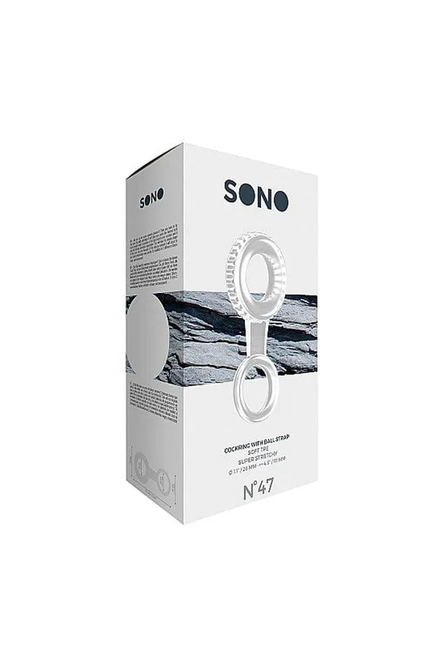 Shots Toys Sono No47 Cockring Ball Strap Clear Shots Toys Dildos