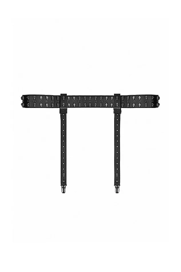 Shots Toys Vibrators Ouch by Shots Toys Skull Garter Belt Black