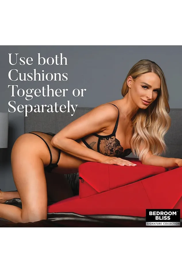 Vibrators XR Brands XR Brands Bedroom Bliss Love Cushion Foam Wedge Pillow Set Red