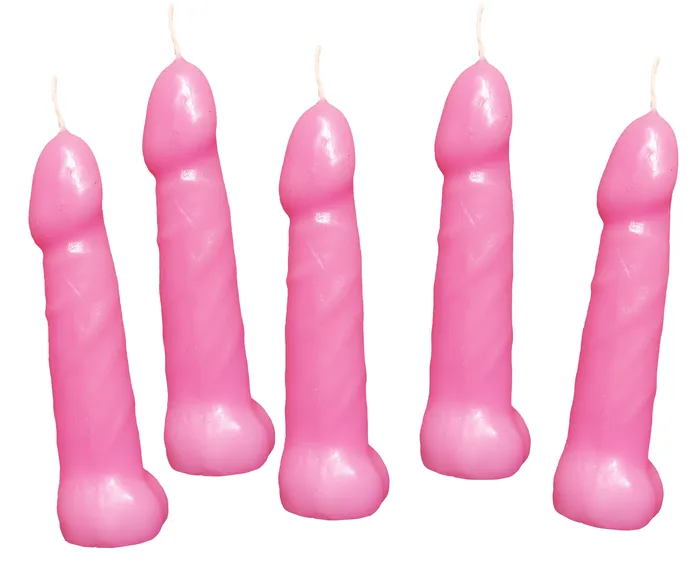 Bachelorette Pecker Party Pink Candles 5pk Hott Products Vibrators