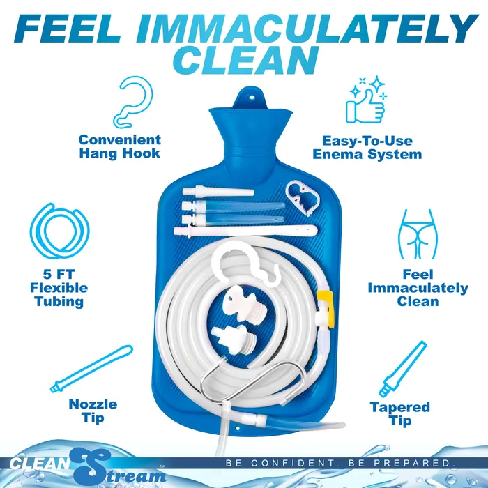 Couples CleanStream Deluxe Shower Enema Kit with 5 Tips