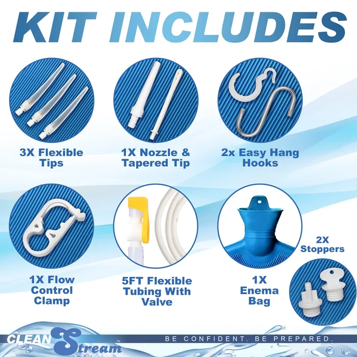 Couples CleanStream Deluxe Shower Enema Kit with 5 Tips
