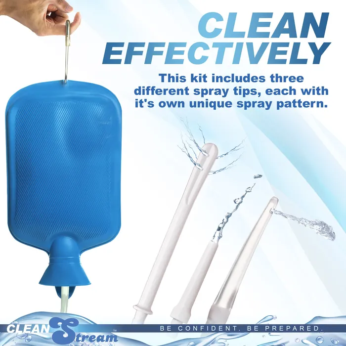 Couples CleanStream Deluxe Shower Enema Kit with 5 Tips