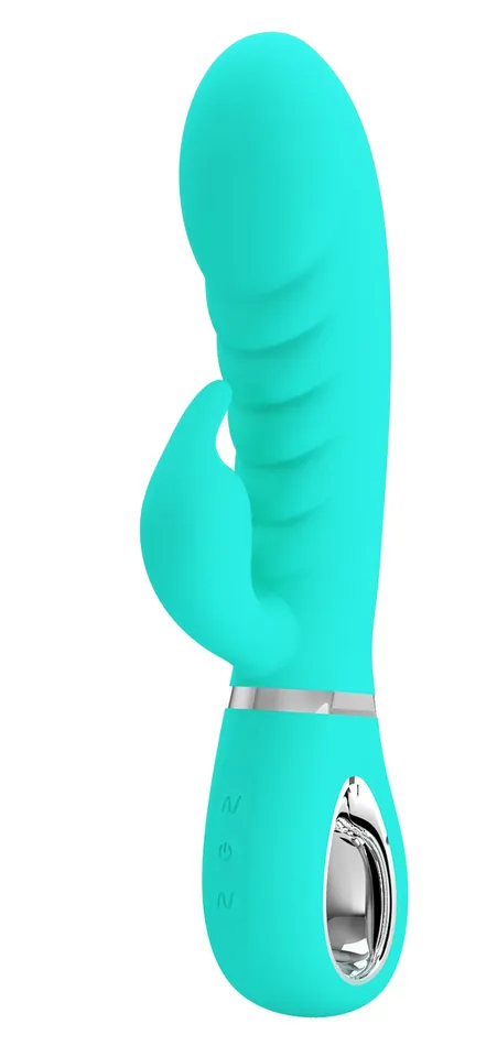 Pretty Love Vibrators Prescott Super Soft Rabbit Silicone Vibrator Teal