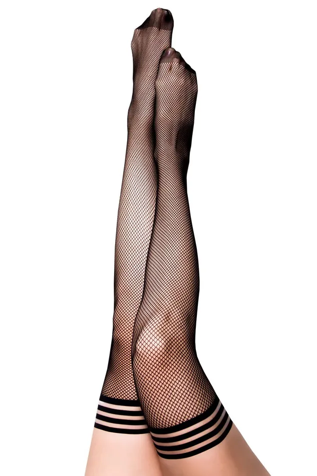 Sam Fishnet Thigh High Size B Black Sale Specials Anal