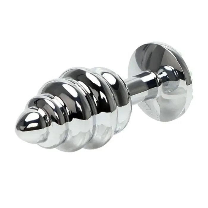 Shiny Ribbed Pretty Flower Metal Plug 276 Long Lovegasm Anal