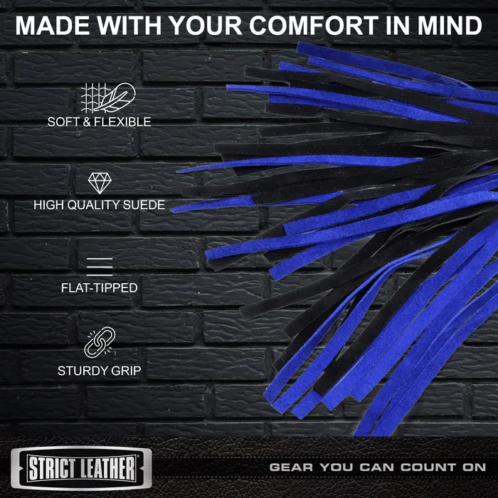Strict Leather Vibrators Suede Black and Blue Flogger