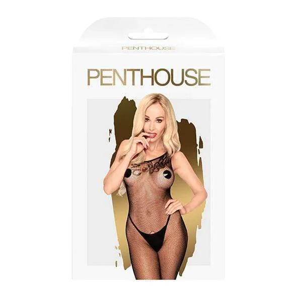 Bodystockings Playsuits Penthouse Penthouse Fancy Dope One Shoulder Crotchless Bodystocking Costume