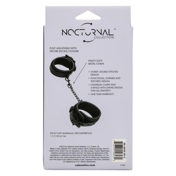 California Exotics Nocturnal Collection Ankle Cuffs Black California Exotics Anal