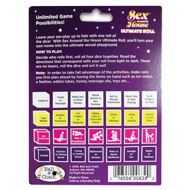 Couples Ball Chain Sex Around the House Ultimate Roll Adult Dice Game Ball Chain