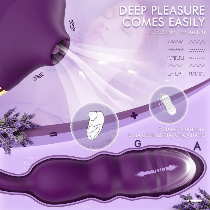 Female Sex Toys propinkup 3 IN 1 Sucking Thrusting Dildo Vibrator GSpot Dildos Woman Clit Stimulate Sex Toy