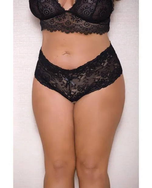 Icollection Lingerie Lace Pearl Boyshort Wsatin Bow Accents Couples