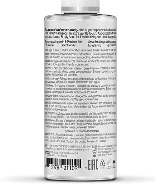 Lubricants Wicked Sensual Care Simply Aqua Water Based Lubricant Wicked Sensual Care