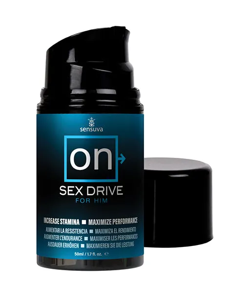 ON for Him Sex Drive Cream 17 oz Bottle Sensuva Valencia Naturals Female Sex Toys