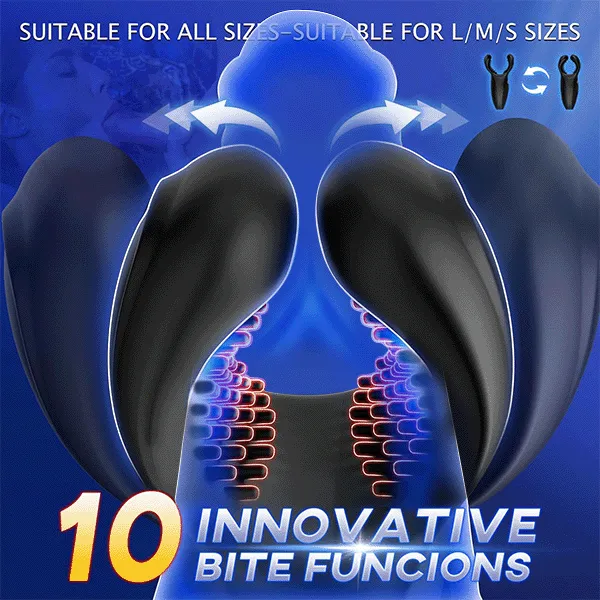 propinkup Male Sex Toys Male Masturbator Penis Training Vibrator with 10 Dual Headed Bite Vibration