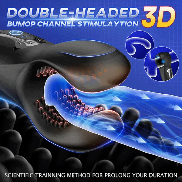 propinkup Male Sex Toys Male Masturbator Penis Training Vibrator with 10 Dual Headed Bite Vibration