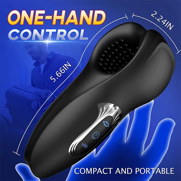 propinkup Male Sex Toys Male Masturbator Penis Training Vibrator with 10 Dual Headed Bite Vibration