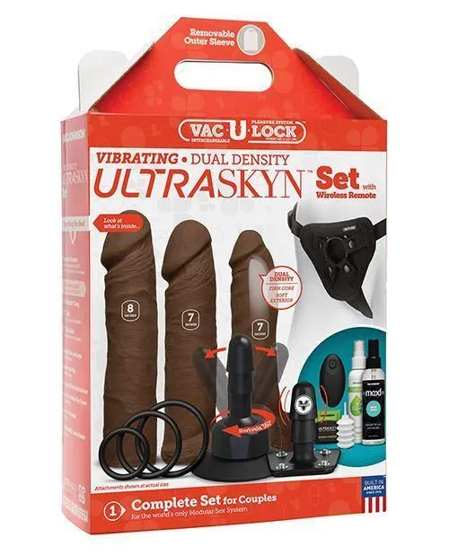 Vaculock Vibrating Dual Density Ultraskyn Set Wwireless Remote Doc Johnson Female Sex Toys