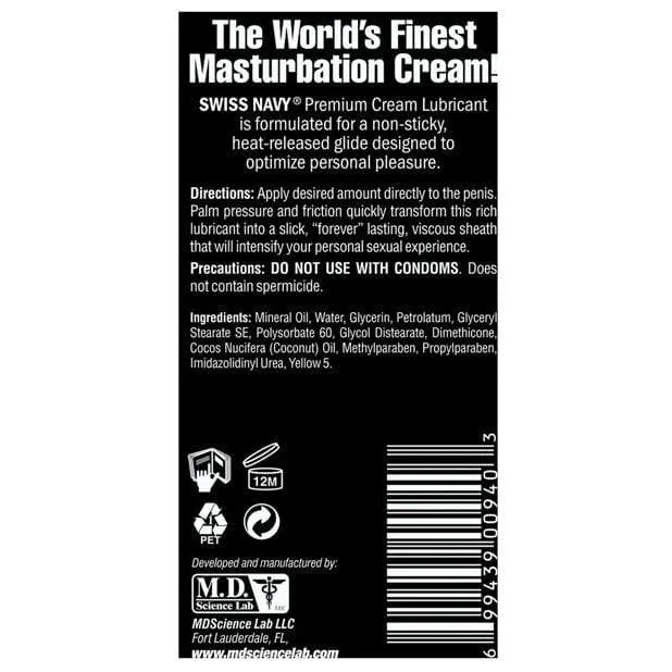 Vibrators Swiss Navy Premium Masturbation Cream Swiss Navy
