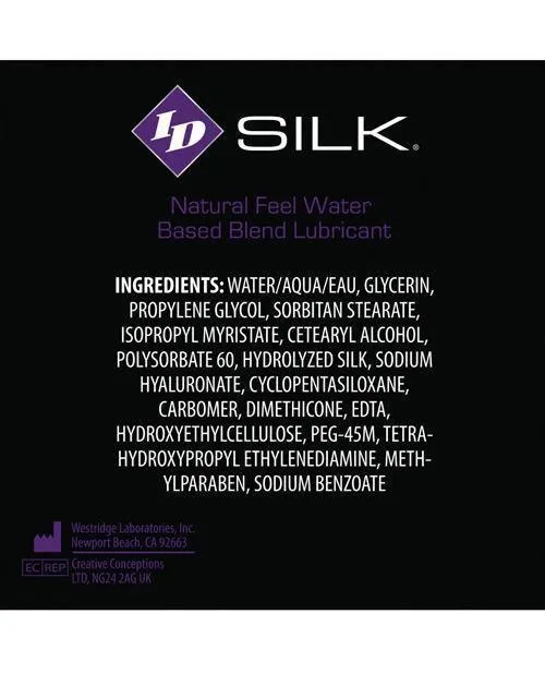 Westridge Laboratories Sexual Health Wellbeing Id Silk Natural Feel Lubricant 1 Oz Pocket Bottle